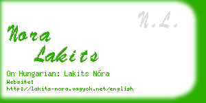 nora lakits business card