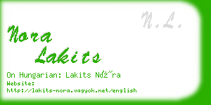 nora lakits business card